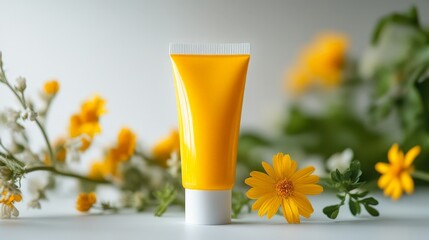 A tube of arnica gel for muscle relief, isolated on a white background