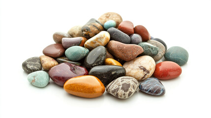 stones on white background. stones and pebbles