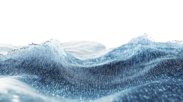 Abstract Transparent Object Wave of Digital Code with Depth and Depth of Field - Powered by Adobe