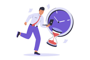 Concept illustration of work turnaround time. Illustration for website, landing page, mobile app, poster and banner. Trendy flat vector illustration
