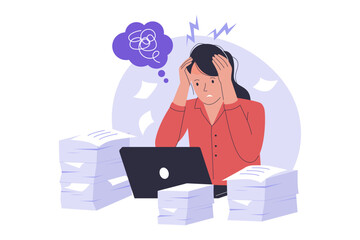 Concept illustration of workload. Illustration for website, landing page, mobile app, poster and banner. Trendy flat vector illustration