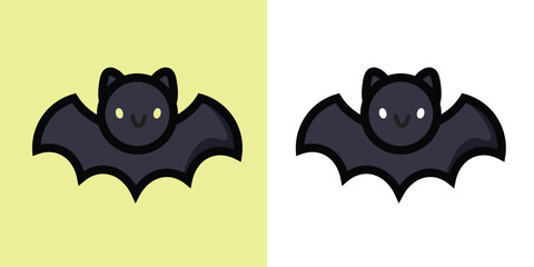 Cute bat character. Happy Halloween, trick or treat. Vector illustration. Perfect for cards, posters, prints, anniversaries, invitations.