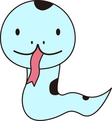 blue snake cute vector