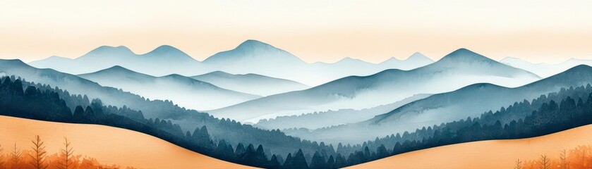 Explore majestic mountain trails in fall a watercolor adventure in the great outdoors