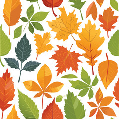 Fototapeta premium Autum Leaf Seamless Pattern