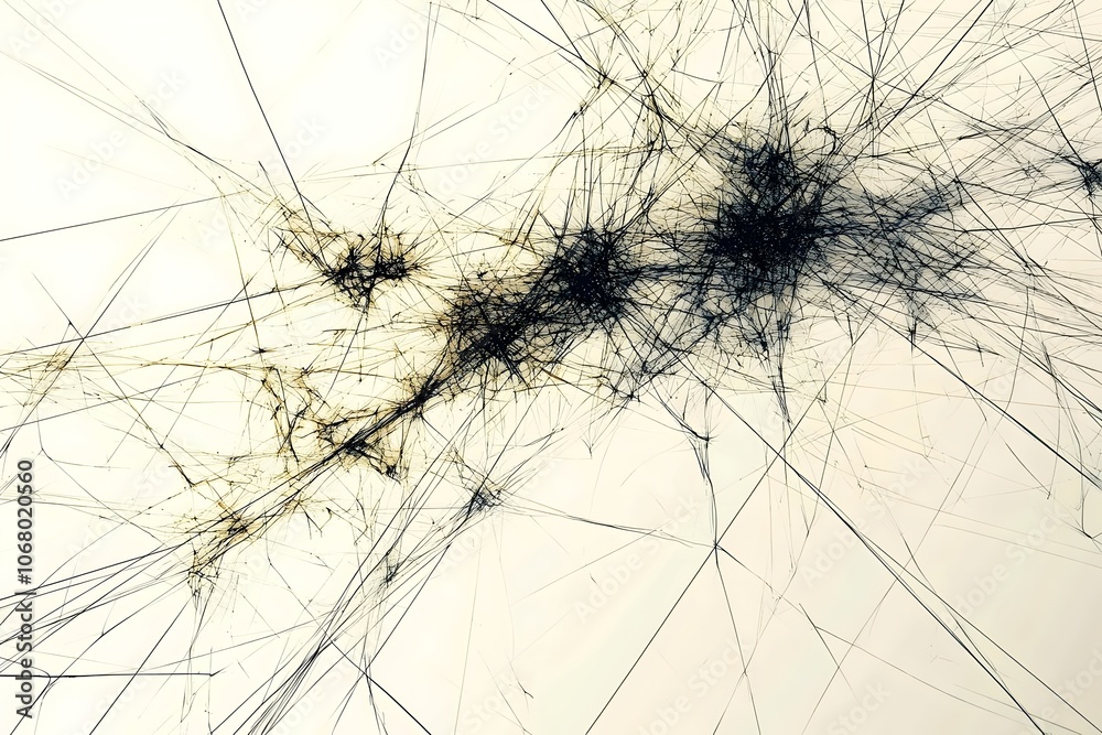 Poster intricate abstract lines create an engaging visual pattern in black, resembling the complexity of co