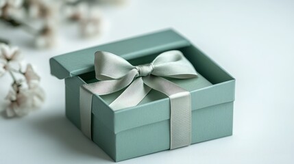A Light Blue Gift Box with a Bow