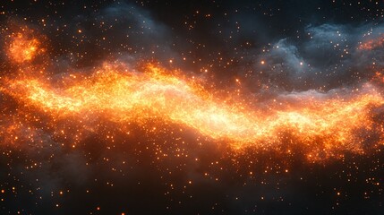 Fiery Plasma Explosion in Space with Sparks and Bright Colors