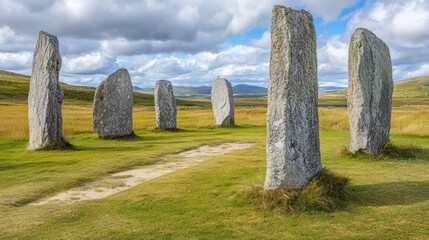 Standing Stones of Callanish, an Ancient Megalithic Site