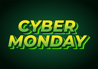 Cyber monday. Text effect in 3 dimensions look, good for social media ads