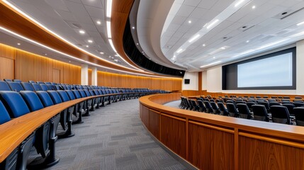 Obraz premium Modern Conference Room with Curved Seating Arrangement