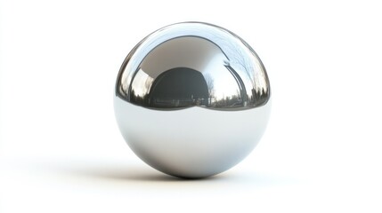 Isolated 3D silver balloon with a polished, high-shine surface, displayed on a white background.