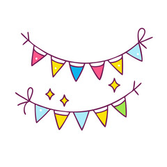 new year garland vector art,  flat illustration garland icon