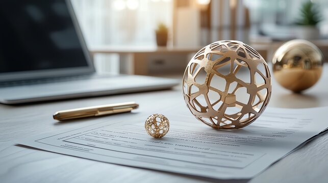 Futuristic mortgage document with a symbolic property loan grid, financial planning concept