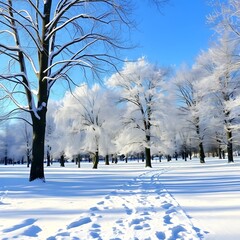 winter landscape with trees