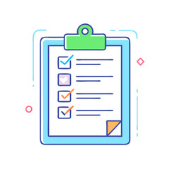 resolutions clipboard vector art,  flat illustration resolutions clipboard icon