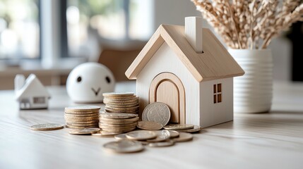 Loan amortization chart overlaying a skyline, urban real estate financing and property loan theme