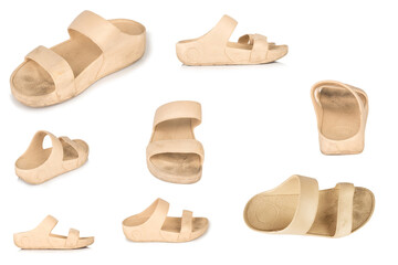 sandals isolated on white background woman brown color