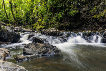 A stream along the Pipiwai Trail in Haleakala National Park on the island of Maui in Hawaii.