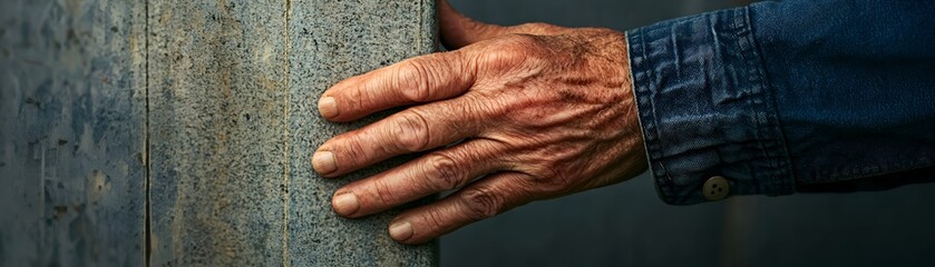 Fototapeta premium Detailed Hand on Surface in Natural Light