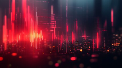 Fototapeta premium Red Abstract Cityscape