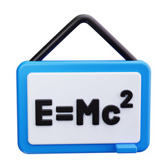 Chalkboard with Formula 3d Render Icons