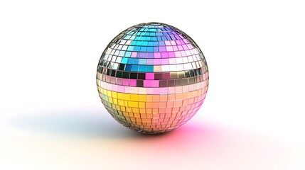Obraz premium Disco Ball on White Background