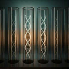 Fototapeta premium Test tube in a science lab with DNA inside