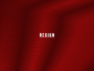 Abstract wavy red glowing geometric lines on red background. Modern shiny gradient red futuristic pattern. Futuristic technology concept, for covers, posters, banners, brochures, websites, etc.