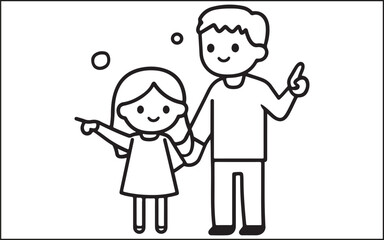 father's day silhouettes and black vector 