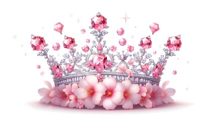 PNG Elegant pink gemstone crown