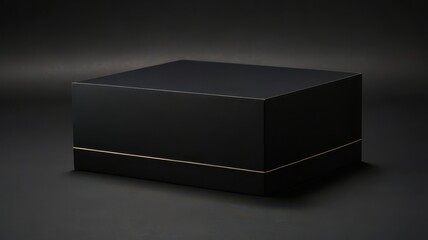 Elegant 3D Black Box Mockup for Branding Design
