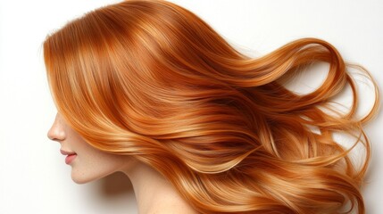 Fototapeta premium Gorgeous Red Hair Long Wavy Copper Locks Beauty Haircare