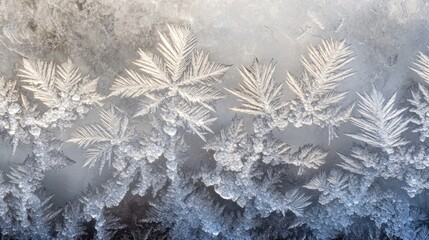 Stunning Frost Patterns on Winter Window Pane