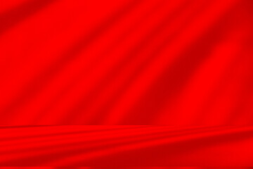 Wall interior background, studio and backdrops show products.with shadow from window color Red background for text insertion and presentation product
