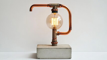 Copper Pipe Table Lamp