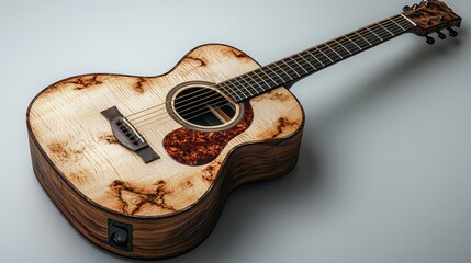 Fototapeta premium Acoustic guitar with unique design.