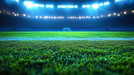 soccer field and stadium lights at night