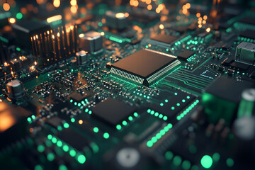 Fototapeta na wymiar Understanding how cpu chips connect on circuit boards for enhanced performance and functionality