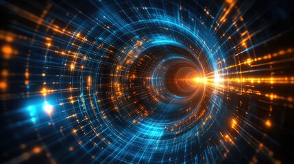 Fototapeta premium Abstract background with neon light lines