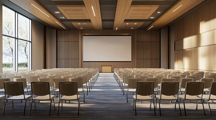 Empty Conference Room with Chairs and Plants