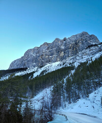 snow covered mountains