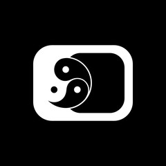 Logos are the number 0 and yin yang. Outline and unique.