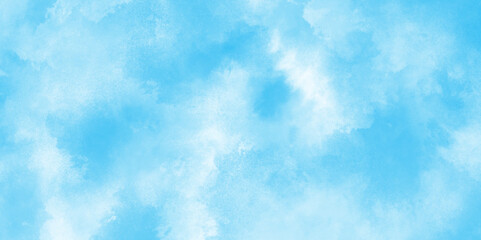 Aquarelle paint paper textured canvas of soft cloudy blue sky, Abstract elegant blue watercolor paper texture, Abstract grunge tint light blue watercolor blue grunge background.