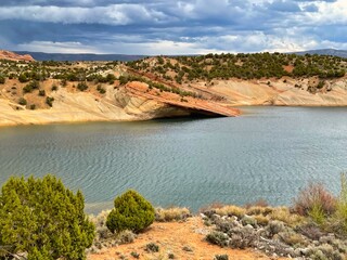 Spring Storm At Red Fleet State Park Near Vernal Utah.