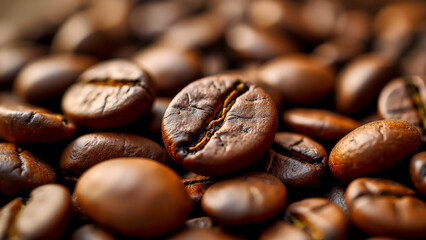 Naklejka premium Extreme Close up of Coffee Beans