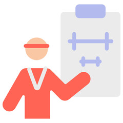 gym trainer flat icon