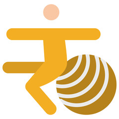 exercise ball flat icon