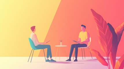 A manager conducting a one-on-one session with an employee, discussing their professional development