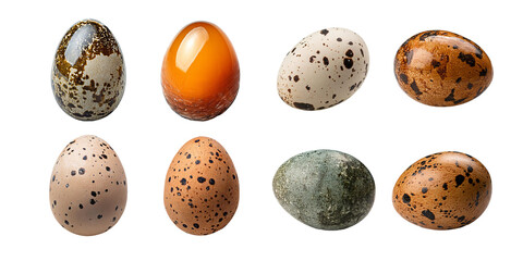 Obraz premium Various Colorful Eggs on Transparent Background
